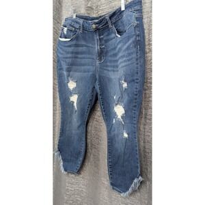 judy blue cropped jeans Size‎ 22W Skinny Fit Denim Distressed